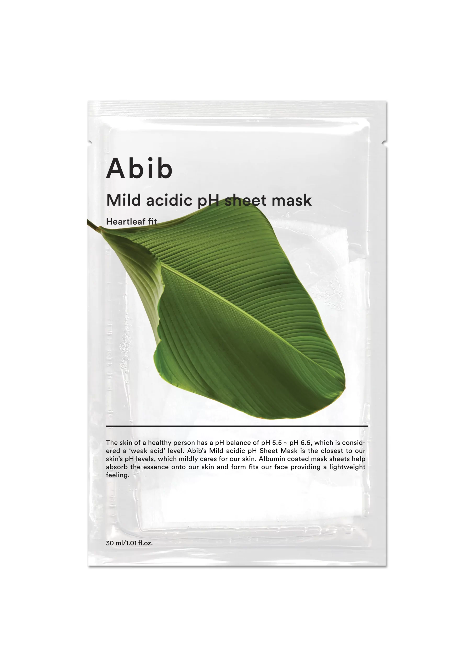 Abib, Mild Acidic pH Sheet Mask Heartleaf Fit